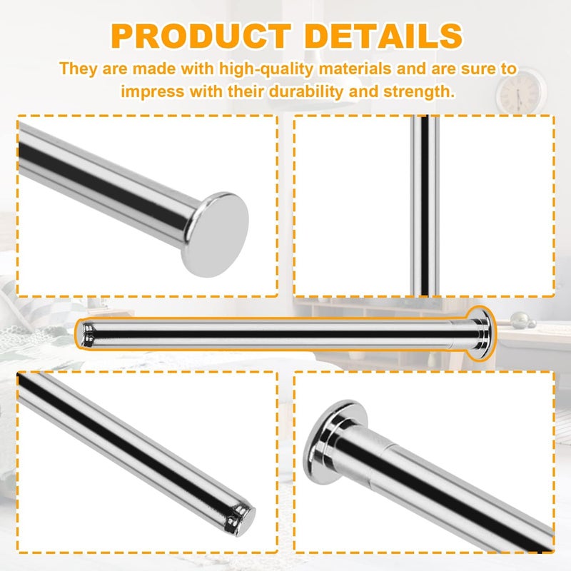GEAIN 6 Pieces of 3.5-inch Indoor Door Hinge pins Replacement, Suitable for 3.5-inch Oil-Rubbed Bronze Hinge pins and Screws, Silver - Image 3
